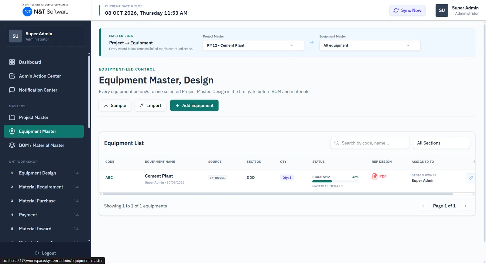 Equipment Master